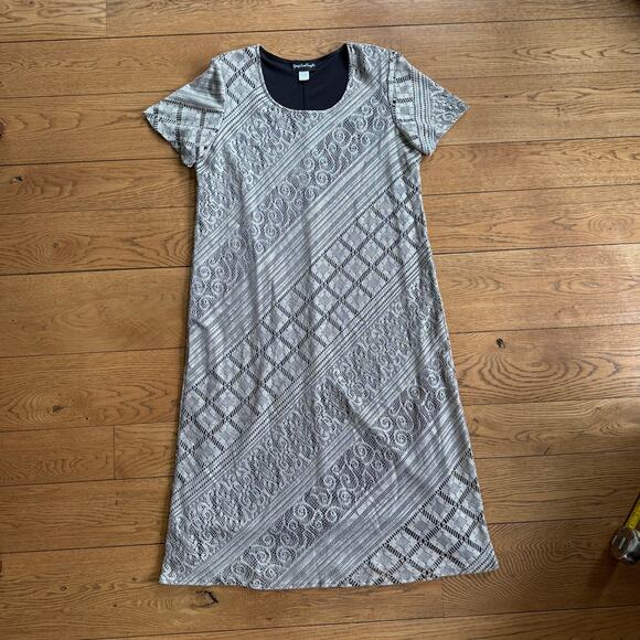 Vintage Georgio Sant Angelo Cocktail Dress SZ 20 Gold Black - Picture 1 of 8